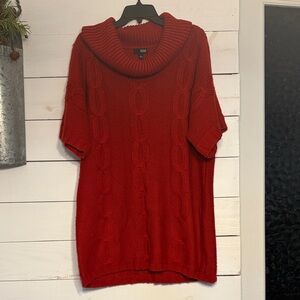 Elegant Scarlet Cowl Neck Sweater